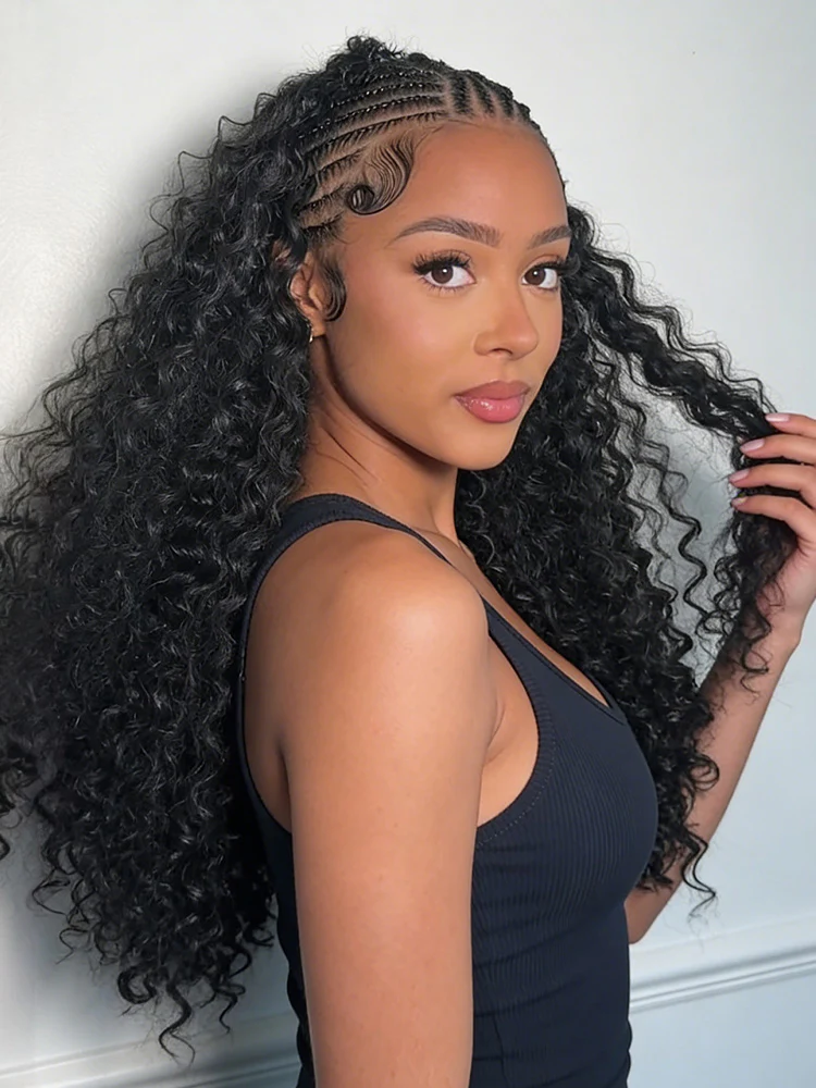 CurlyMe Pre-Separated Miracle Knots Feather Crochet Human Hair for Boho Braids Lightweight Reusable Remy Hair Extensions Protective Style for Women - Image 12