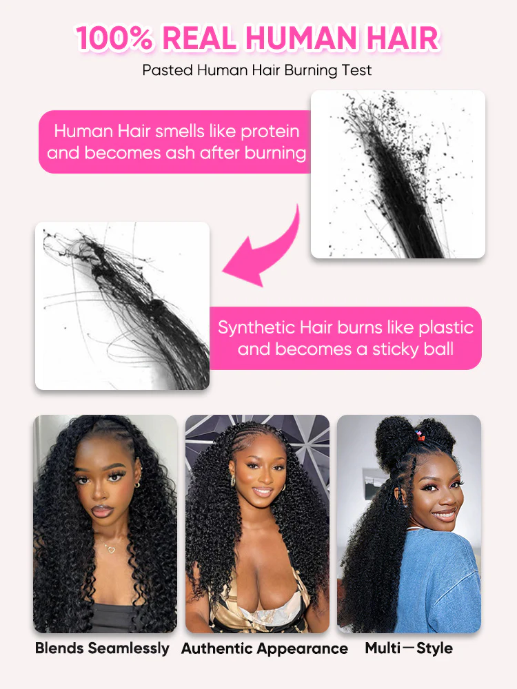 CurlyMe Deep Wave Crochet Human Hair Knotless Boho Braids Pre-Separated Miracle Knots Virgin Human Hair Feather Crochet Hair Extensions - Image 9