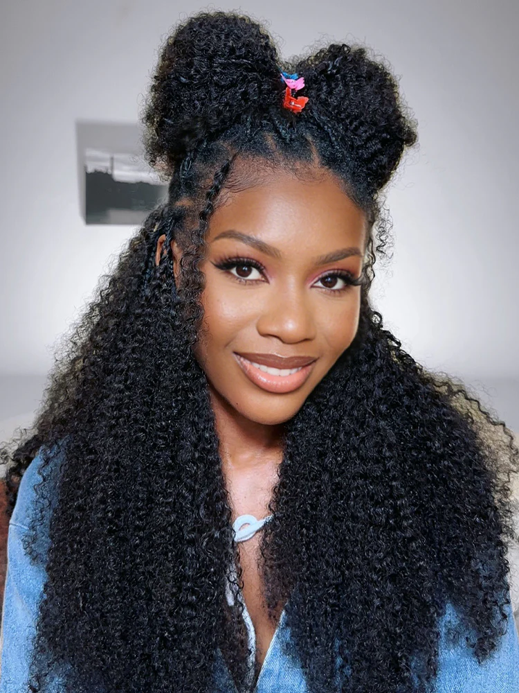 CurlyMe Pre-Separated Miracle Knots Feather Crochet Human Hair for Boho Braids Lightweight Reusable Remy Hair Extensions Protective Style for Women - Image 4