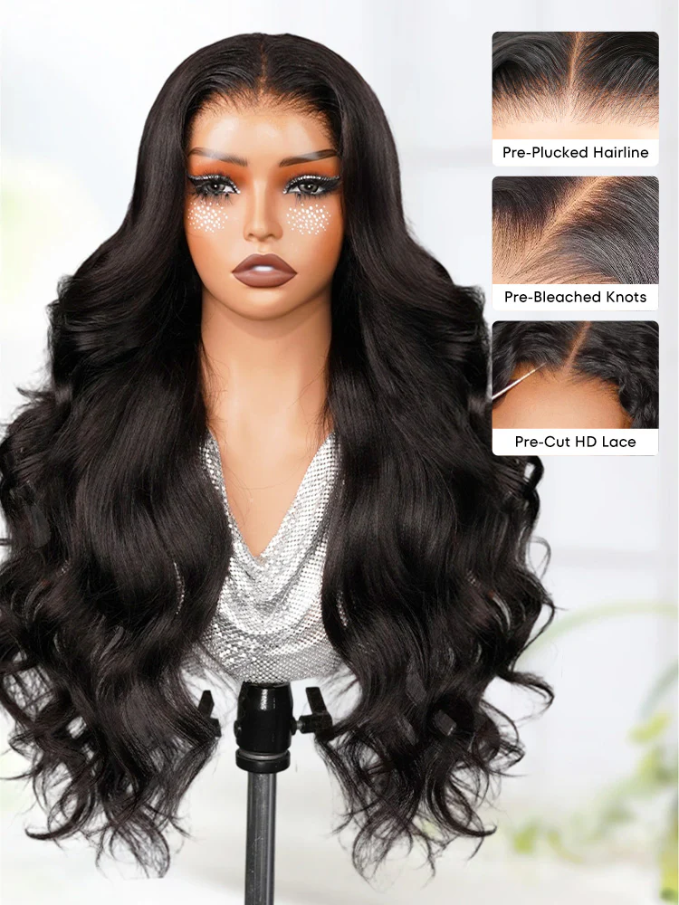 CurlyMe Pre-Styled Butterfly Cut Layer Yaki Straight Human Hair 7x5 Pre-cut HD Lace Wear Go Glueless Wigs - Image 9