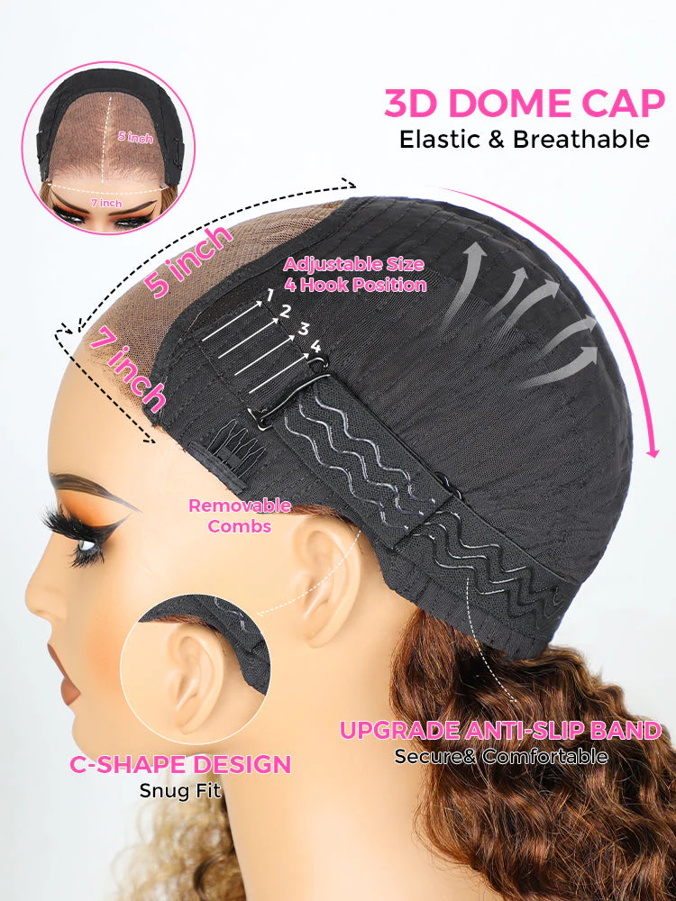 CurlyMe Wear Go Glueless Highlights Ombre Hair Pre-cut Lace Kinky Curly Wig For Tiktok - Image 6