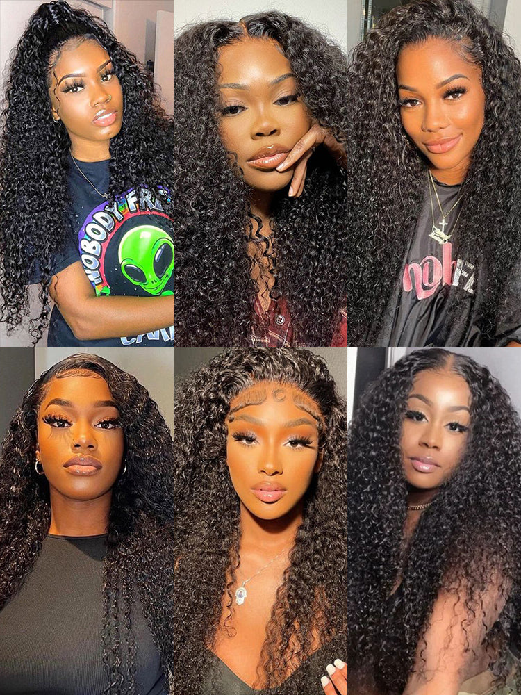 CurlyMe Kinky Curly Virgin Human Hair 4 Bundles with 4x4 Closure Natural Black - Image 2