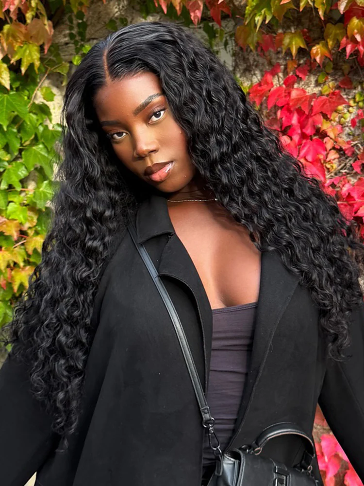 CurlyMe Deep Wave Hair Bundles Deal 1/3/4Pcs Natural Black Hair - Image 6